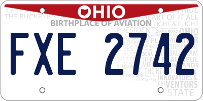 OH license plate FXE2742
