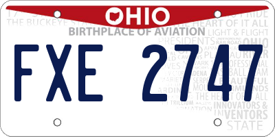 OH license plate FXE2747