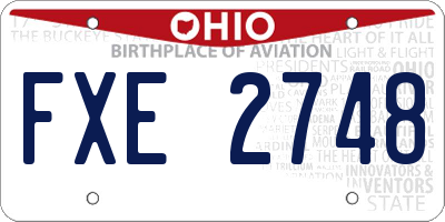 OH license plate FXE2748