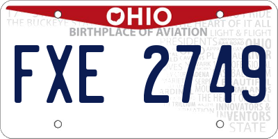 OH license plate FXE2749