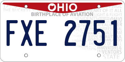 OH license plate FXE2751