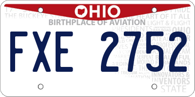 OH license plate FXE2752