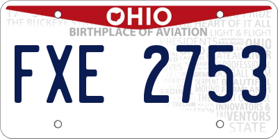 OH license plate FXE2753