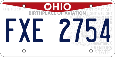 OH license plate FXE2754
