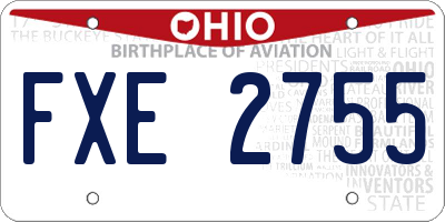 OH license plate FXE2755