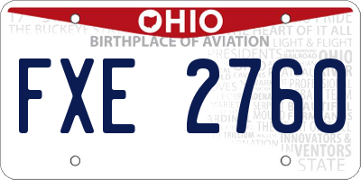OH license plate FXE2760