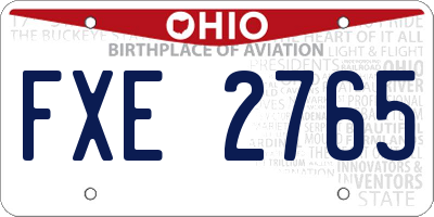OH license plate FXE2765