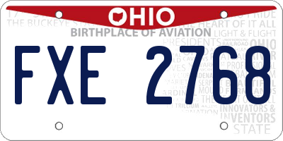 OH license plate FXE2768