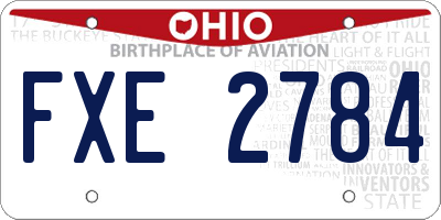OH license plate FXE2784