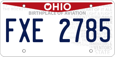OH license plate FXE2785