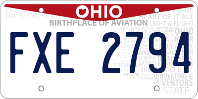 OH license plate FXE2794
