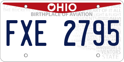 OH license plate FXE2795
