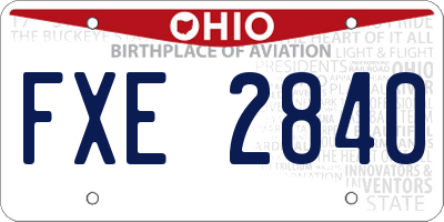 OH license plate FXE2840