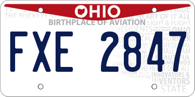 OH license plate FXE2847