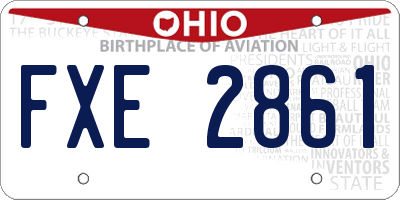 OH license plate FXE2861