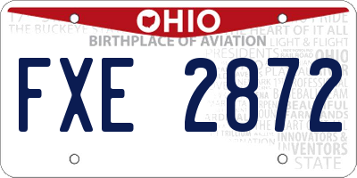 OH license plate FXE2872