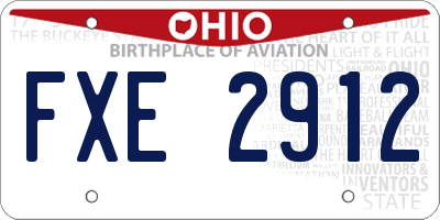 OH license plate FXE2912