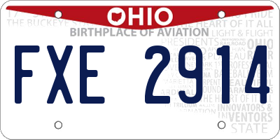 OH license plate FXE2914