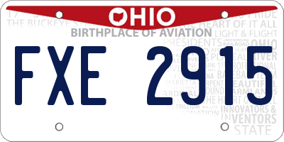OH license plate FXE2915