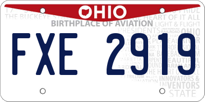 OH license plate FXE2919