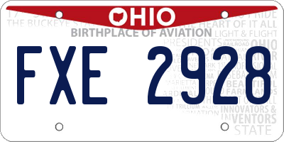 OH license plate FXE2928