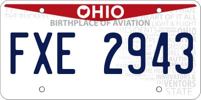 OH license plate FXE2943