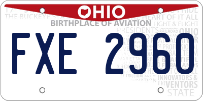 OH license plate FXE2960