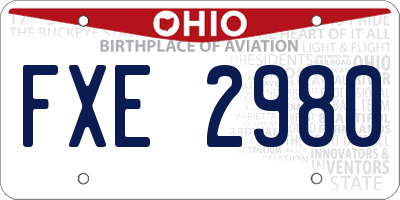 OH license plate FXE2980