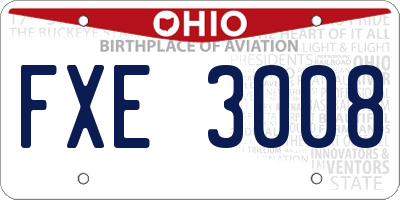 OH license plate FXE3008