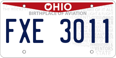 OH license plate FXE3011