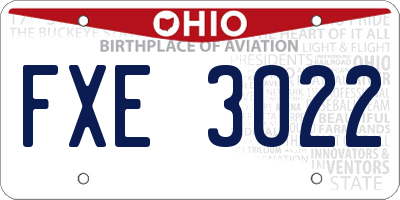 OH license plate FXE3022