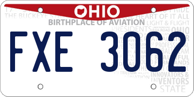 OH license plate FXE3062