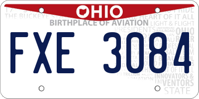 OH license plate FXE3084