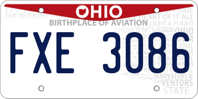 OH license plate FXE3086