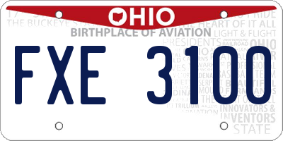 OH license plate FXE3100