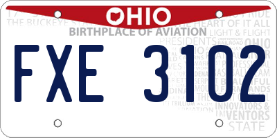 OH license plate FXE3102