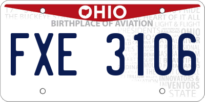 OH license plate FXE3106