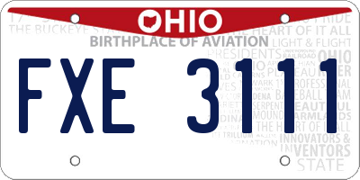 OH license plate FXE3111