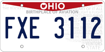 OH license plate FXE3112