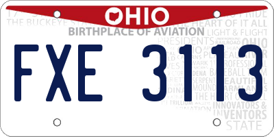 OH license plate FXE3113