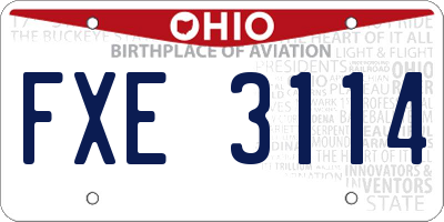 OH license plate FXE3114