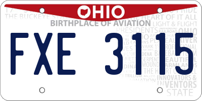OH license plate FXE3115