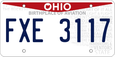 OH license plate FXE3117