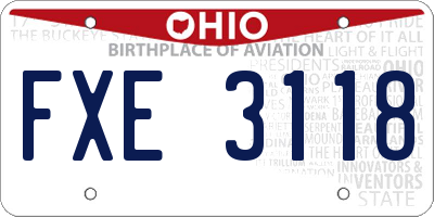 OH license plate FXE3118