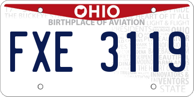 OH license plate FXE3119