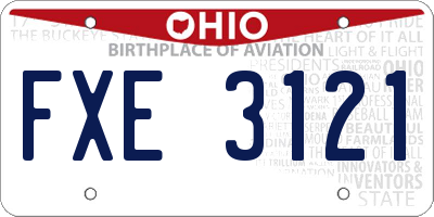 OH license plate FXE3121
