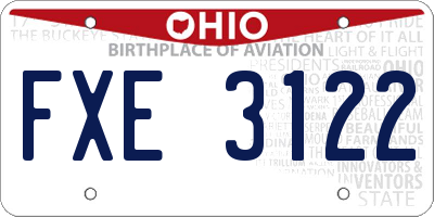 OH license plate FXE3122