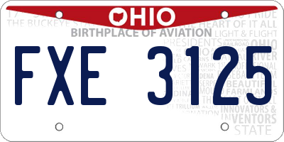 OH license plate FXE3125