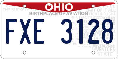 OH license plate FXE3128