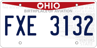 OH license plate FXE3132